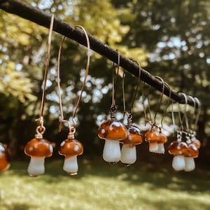 Mushroom dangles, earrings for plugs, drop earrings, cottage core earrings, gauges, dangle plugs, interchangeable