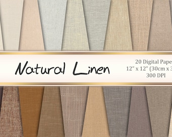 Digital paper pack NATURAL LINEN,Digital texture background,Planner graphic,Scrapbooking paper,Linen background,Linen texture