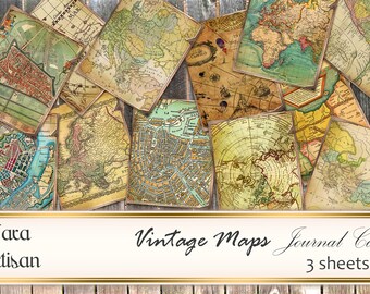 Journal Cards VINTAGE MAPS,Vintage Cards,Vintage Postcards,Junk Journal Card,Printable Cards,Junk Journal Ephemera,Antique Map Card
