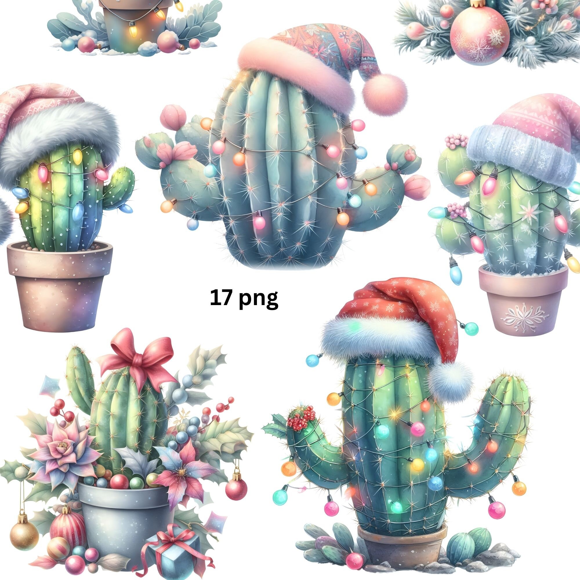 Christmas Cactus PNG, Christmas Clipart,cactus Clipart,christmas Desert ...