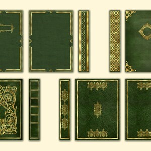 Digital Paper GILDED GREEN Cover,gold Ornamental Decorative Book Dust ...