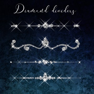 Diamant Teiler Clipart, Luxus Bling Hochzeit ClipArt, Diamant ClipArt, Braut Dusche Clipart, Seite Trenner Grafik