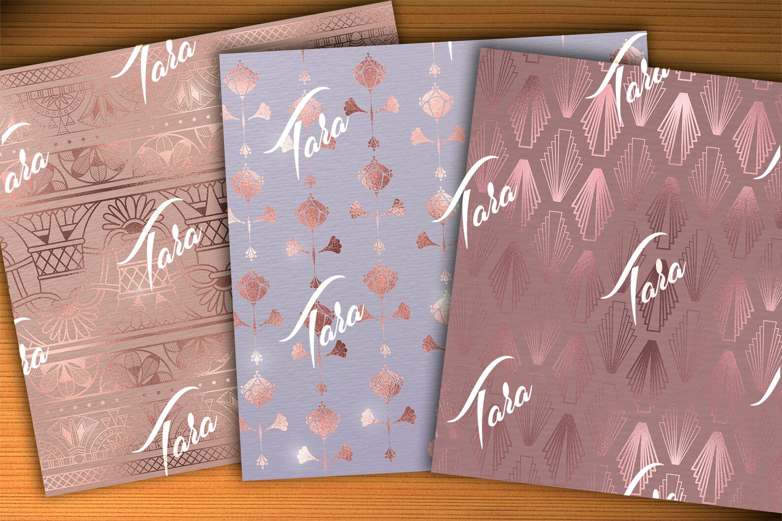 Digital Paper Pack ART DECO Rose Gold,digital Texture Background