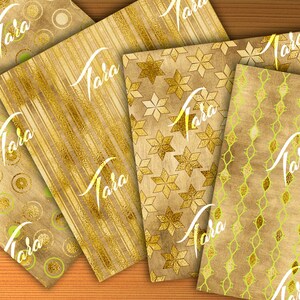 Gold Foil Digital Paper Pack GOLDEN Boom,abstract Digital Paper,gold ...