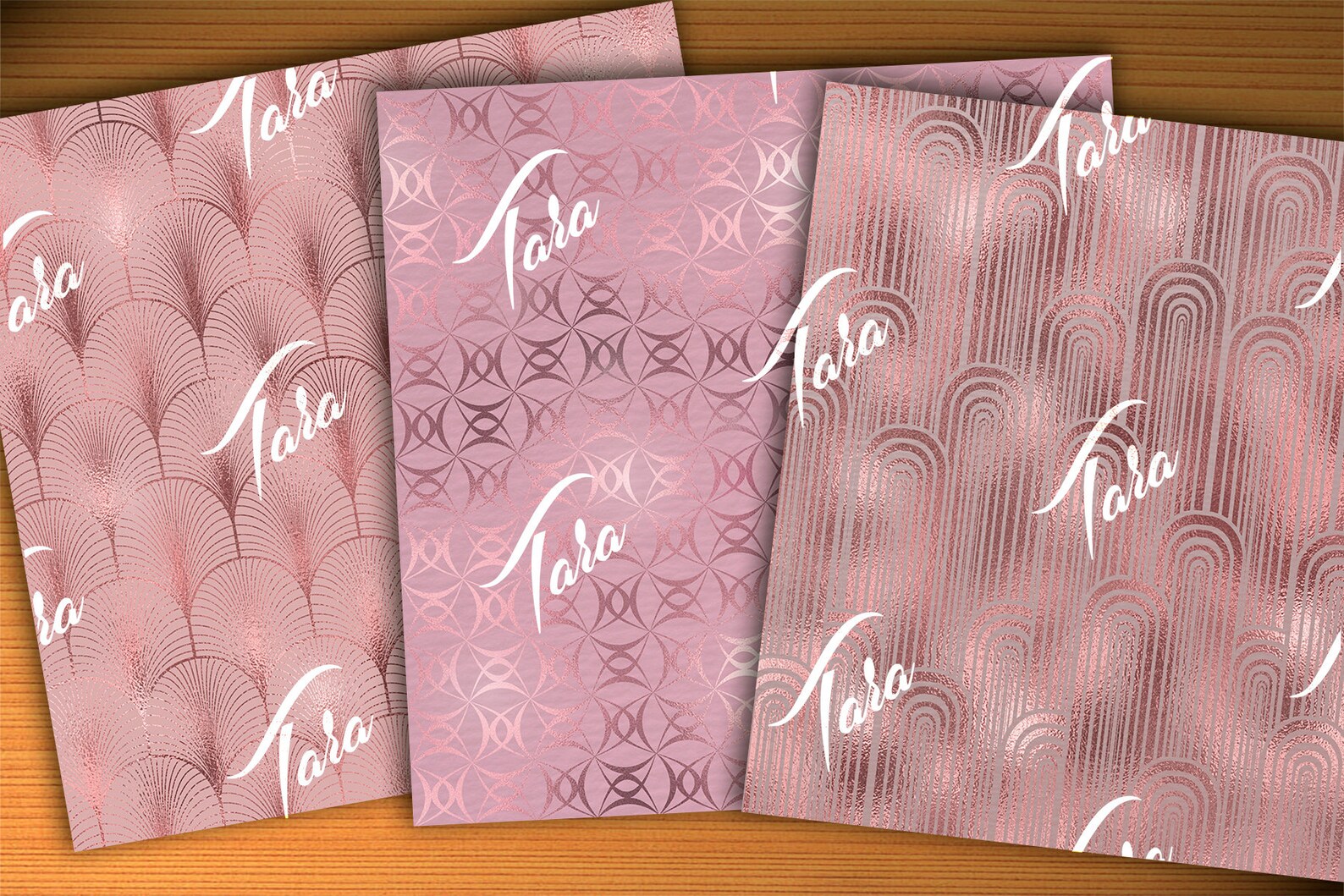 Digital Paper Pack ART DECO Rose Gold,digital Texture Background