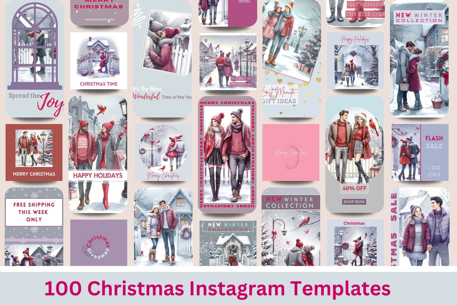 Christmas Instagram Templates,Instagram Post Design,Instagram Story Template,Canva Template,Instagram Blogger Template,Instagram Marketing