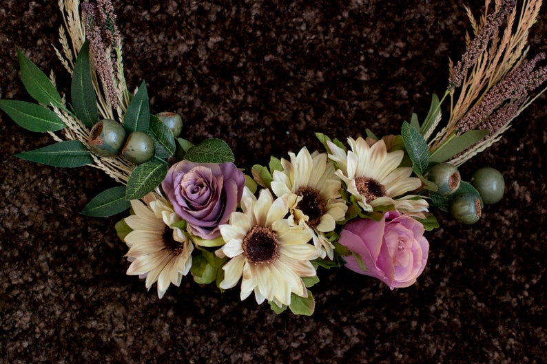 Sunflower and Rose Wreath Attachment Floral Fall Wreath Etsy