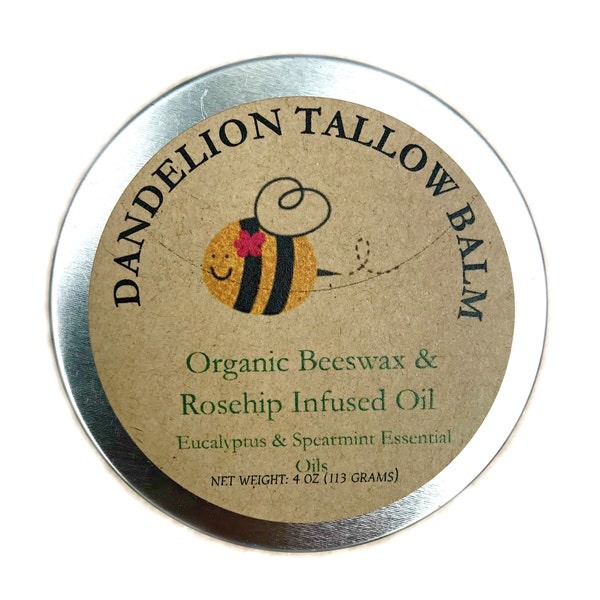 Dandelion Salve 4 ounce Dandelion Tallow Balm Free Shipping