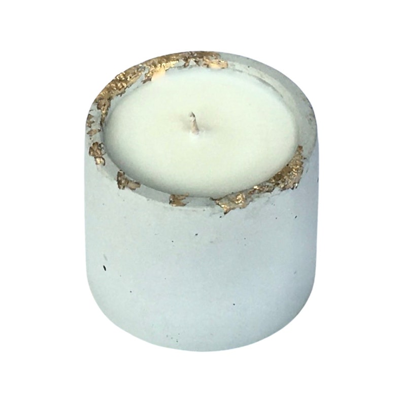 Handmade Soy Candle 5 Ounce Round Scented Candle Cement Vessel Etsy