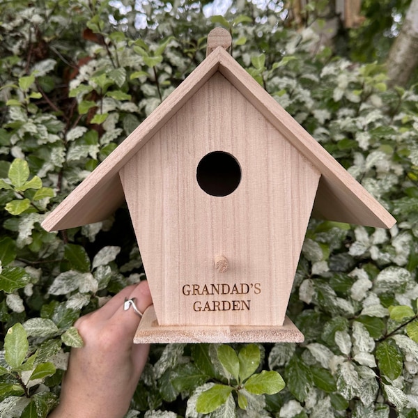 Personalised Wooden Bird House for Dad or Grandad