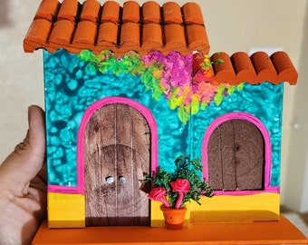 Mini Casita - Wood Mexican Rustic Pueblito house