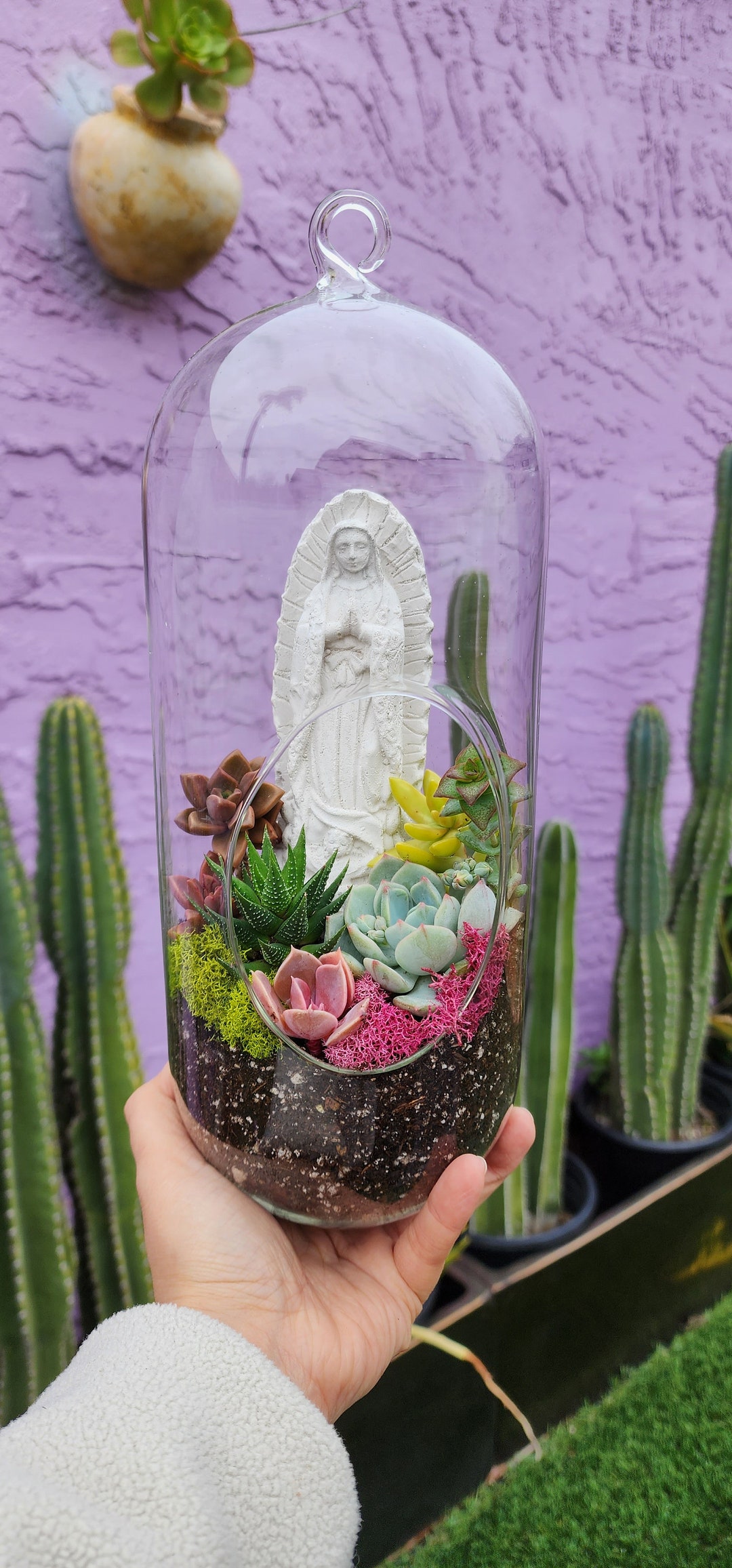 DIY Glass Terrarium With Virgin and Succulents Etsy