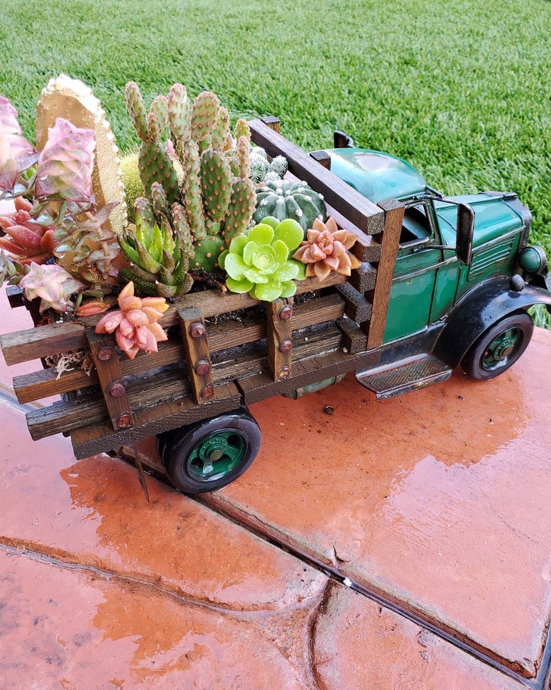 Vintage Green Truck DIY PLANTER Etsy