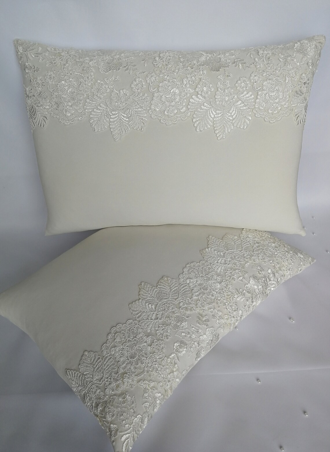 Set of 2 Ivory Wedding Kneeling Pillows/ceremony Pillow/satin Etsy
