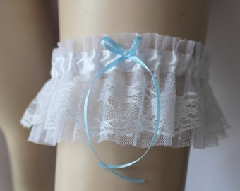 Wedding Garter Something Blue - Made to order - Excellent Gift for the Bride