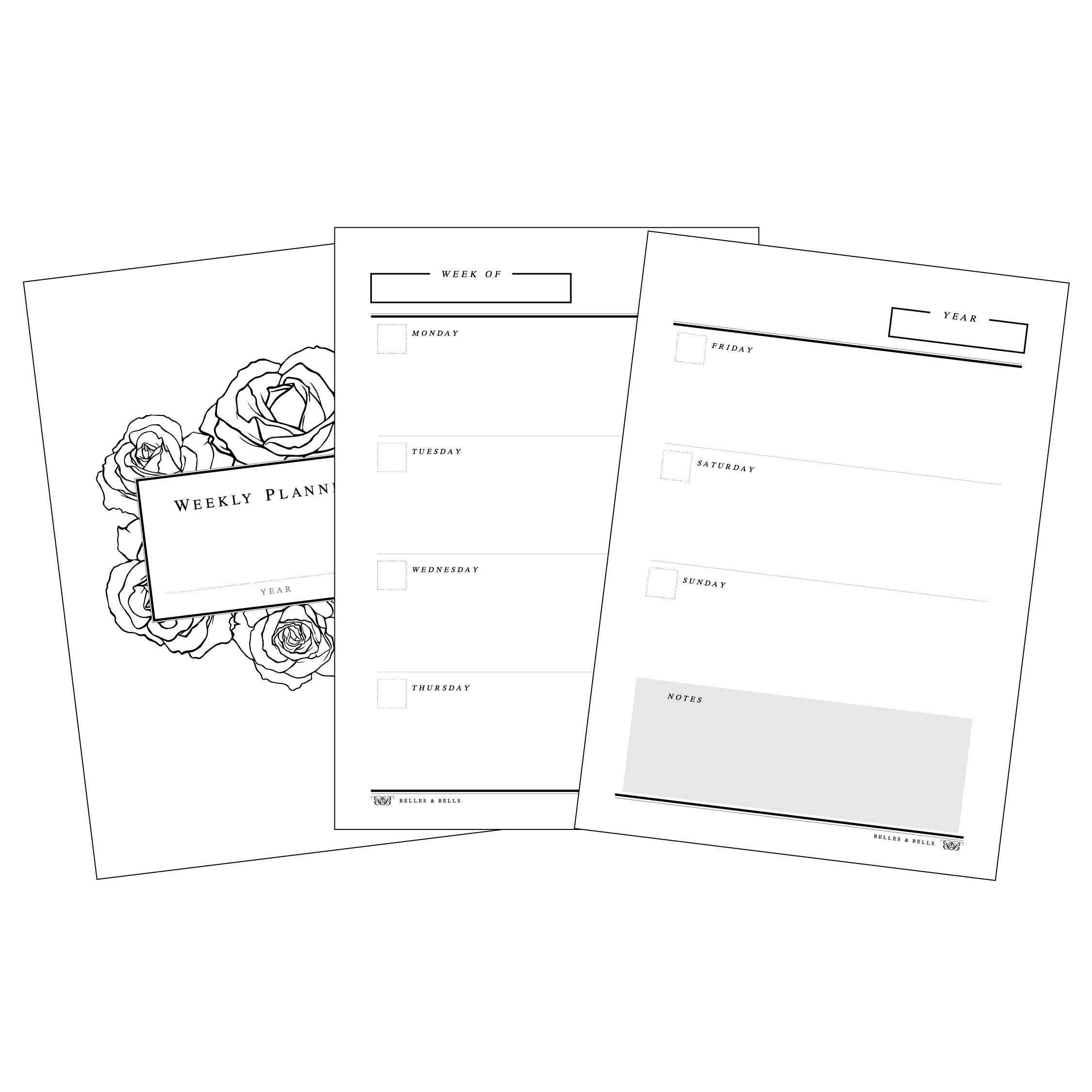 PRINTED A5 Planner Insert Weekly Planner undated Etsy