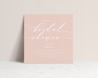 BLUSHING BRIDE | Printed Bridal Shower Invitation, Blush Hens Party Invite