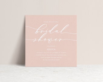 BLUSHING BRIDE | Printable Bridal Shower Invitation Suite, Digital Download, Diy Invitations