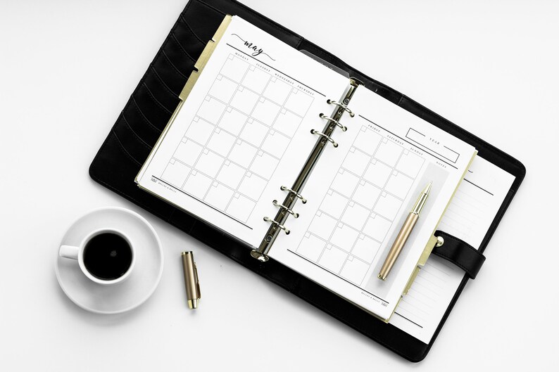 PRINTED A5 Planner Insert Monthly Planner undated Etsy