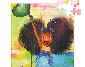 African American Puzzle, Up Up and Away, African American Art, Ethnic Art, 300 Piece Puzzle