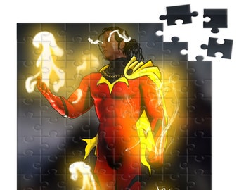 African American Super Hero Puzzle, Pyre Warrior, 120 Piece Puzzle
