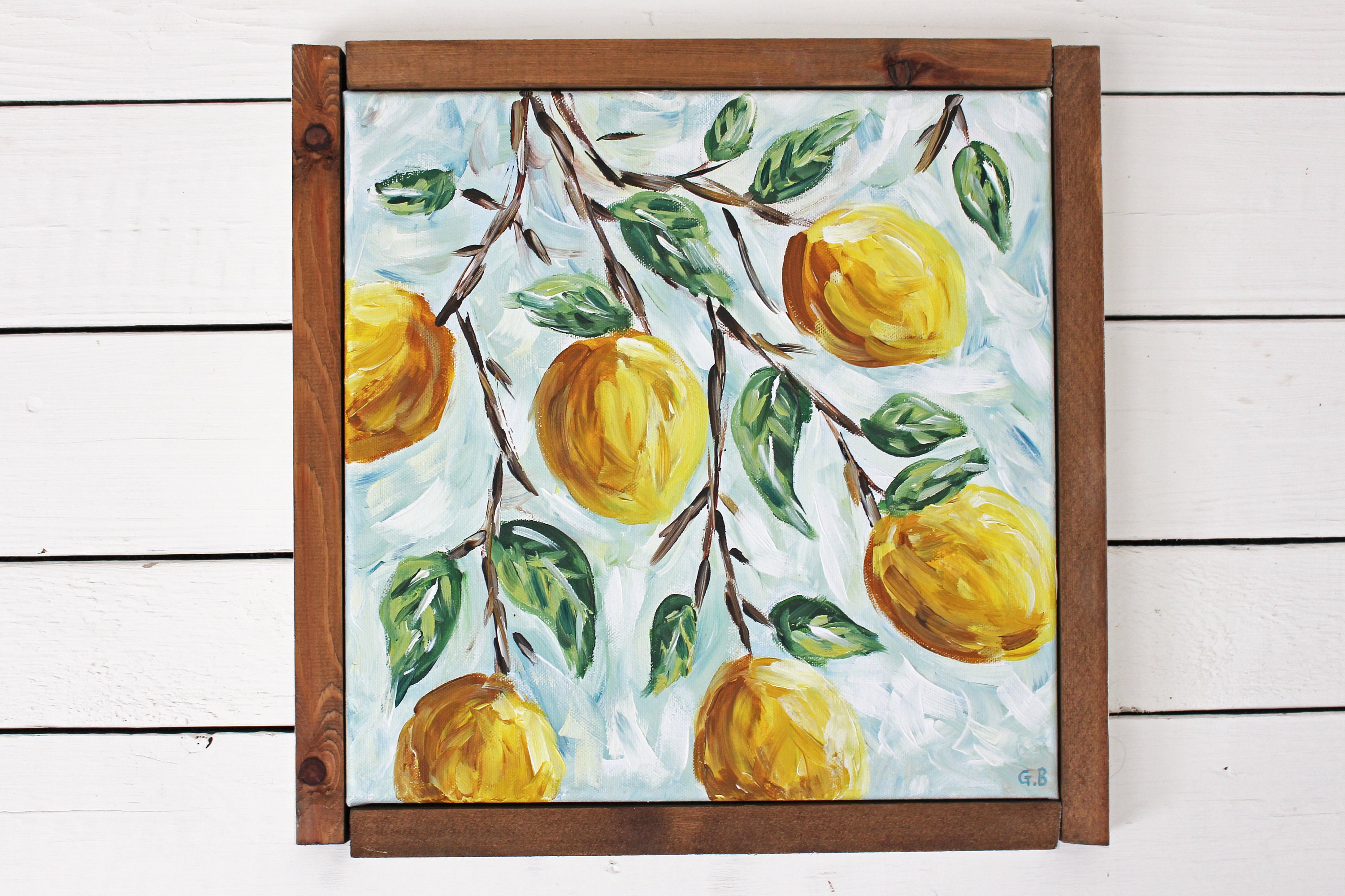 Kleine Zitronen 30 x 30cm Acrylgemälde Wohndekor | Etsy