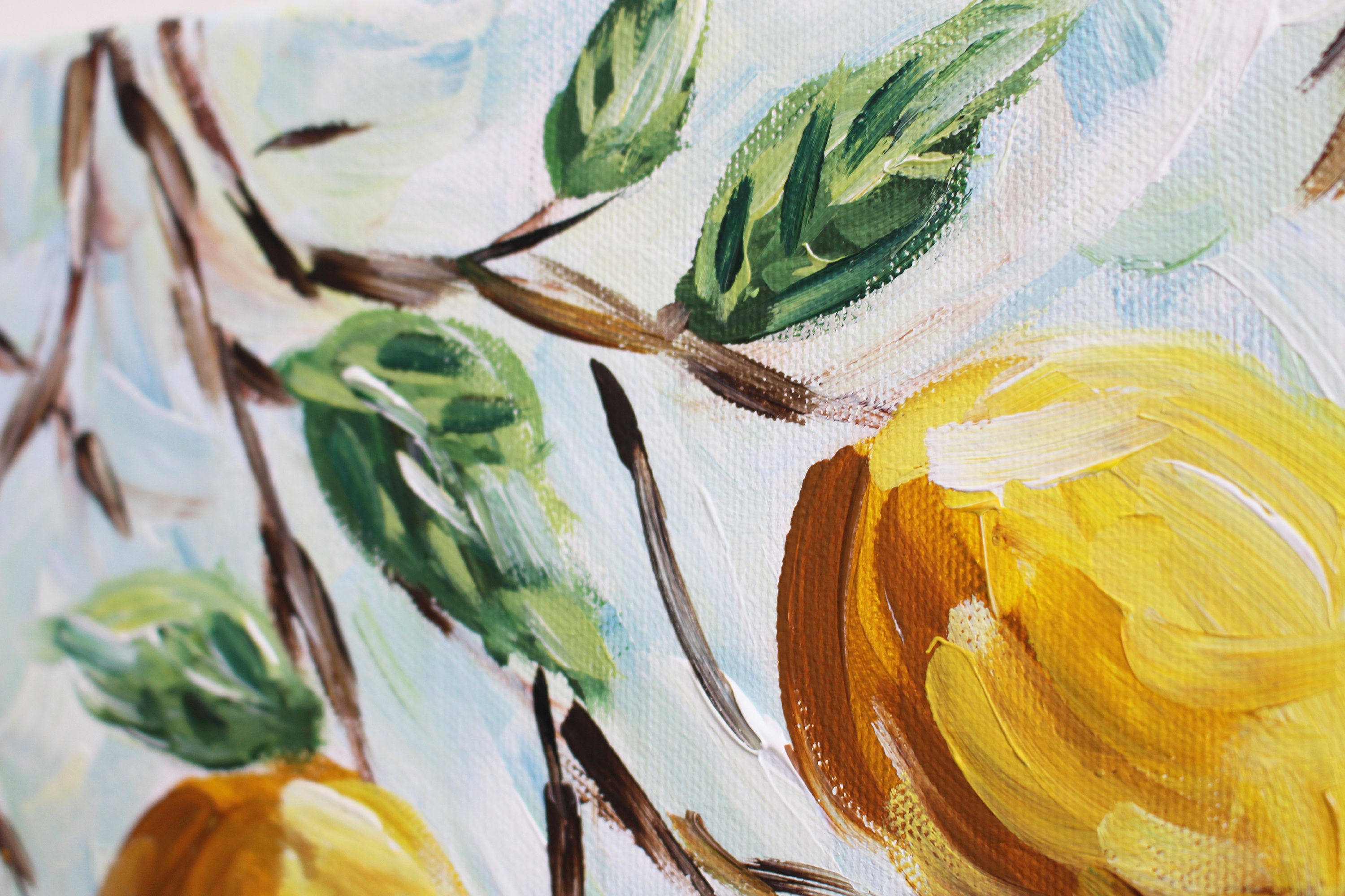 Kleine Zitronen 30 x 30cm Acrylgemälde Wohndekor | Etsy