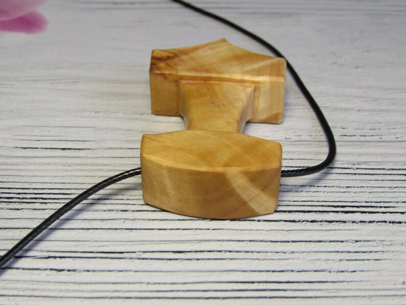 wooden mjolnir hammer wood jewelry handmade wooden necklace for men