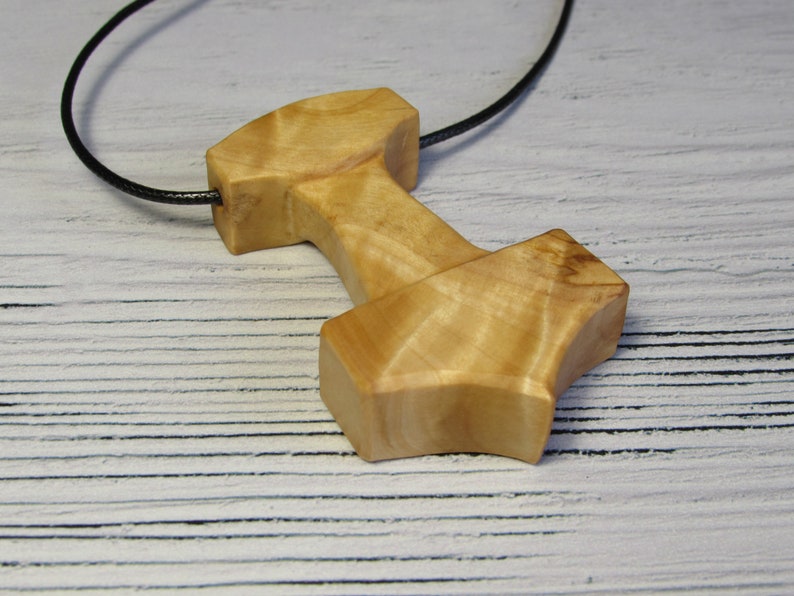 wooden mjolnir hammer wood jewelry handmade wooden necklace  for men