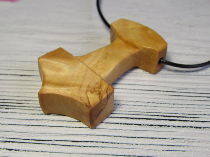 wooden mjolnir hammer wood jewelry handmade wooden necklace for men