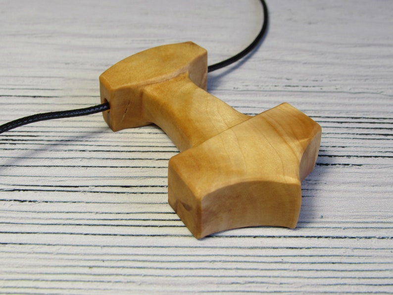 wooden mjolnir hammer wood jewelry handmade wooden necklace for men