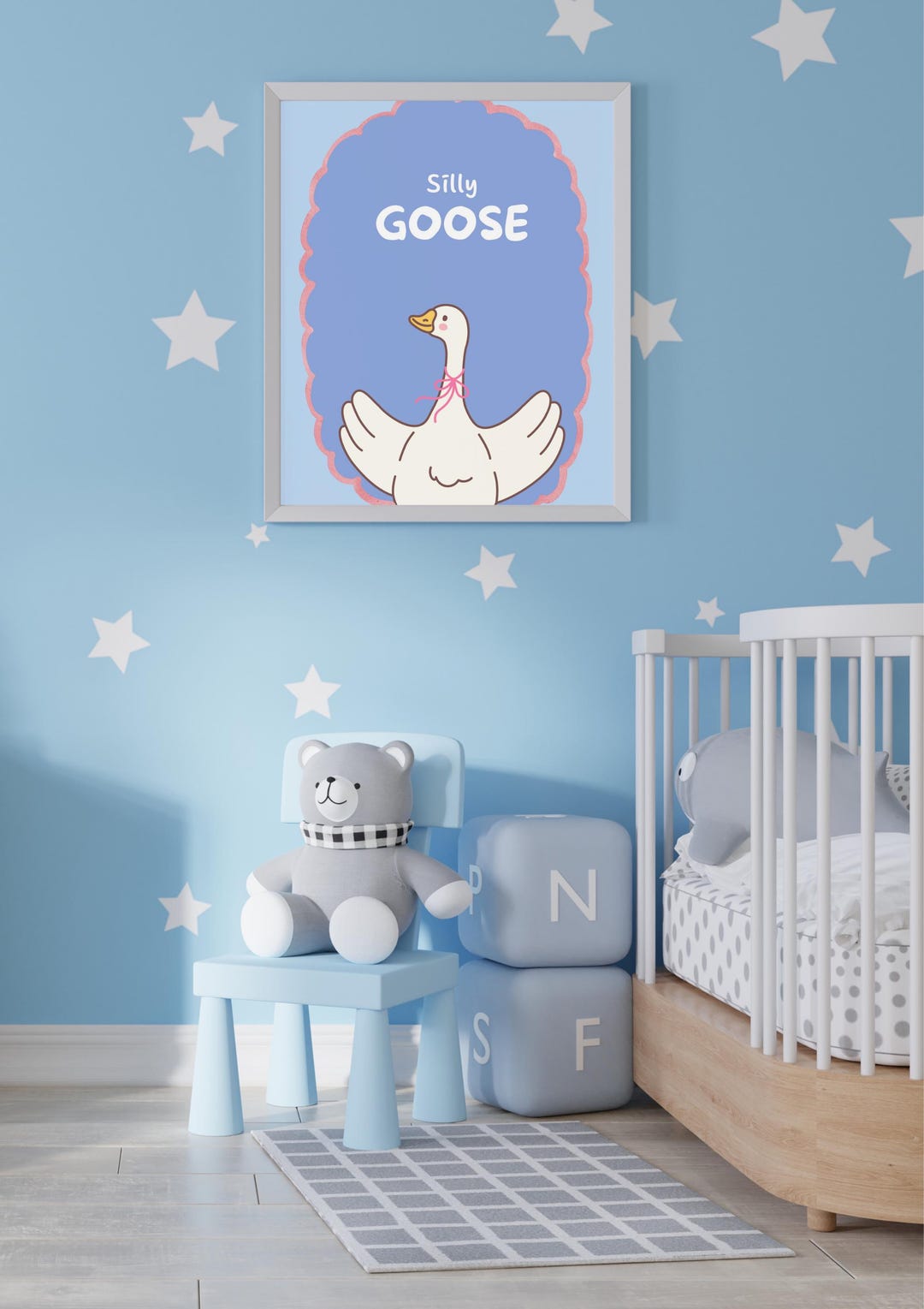 Silly Goose Print · Cute Kids Room Wall Art · Funny Nursery Poster ...