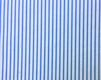 Lokta Paper nepal paper stripes blue white natural handmade gift wrapping book binding