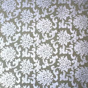 Handmade paper dark grey with silver flowers Wrapping paper handicraft image 4