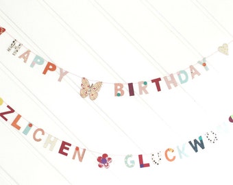 Garland "Congratulations" "Happy Birthday" paper garland