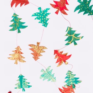 Christmas garland &quot;Christmas trees&quot; paper garland handmade paper