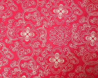 Loktapapier Nepalpapier Dorje Line rot gold Geschenkpapier Bastelpapier Buchbinden