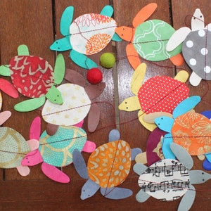 Ghirlanda tartarughe di carta naturale ghirlanda di carta colorata ghirlanda per bambini in carta naturale