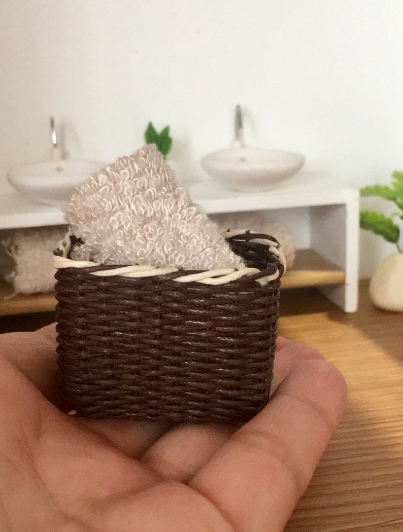 doll house Handmade. Basket wicker Miniature for dolls