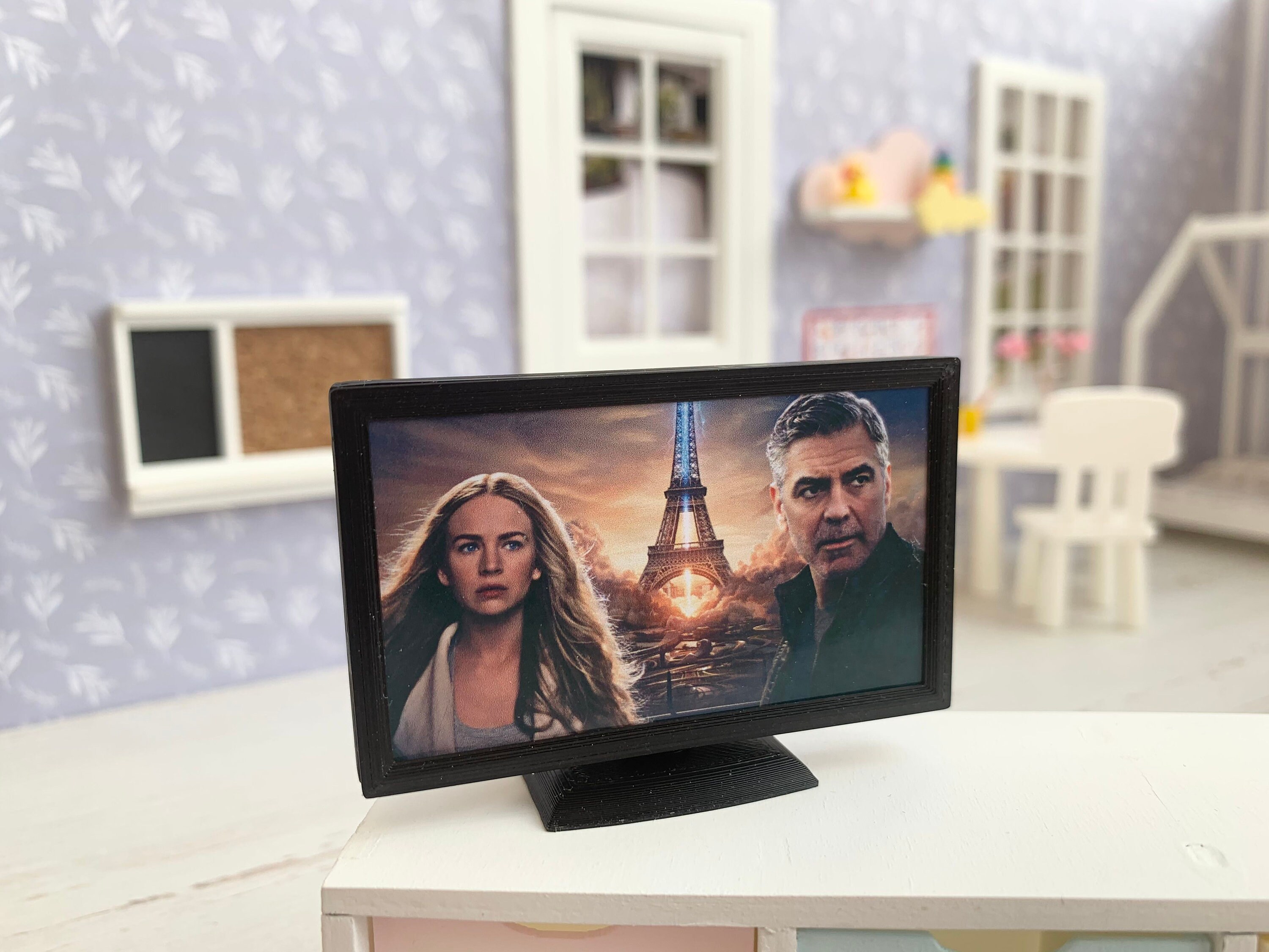 Miniature TV for dolls dollhouse accessory in 1/12 and 1/6 Etsy