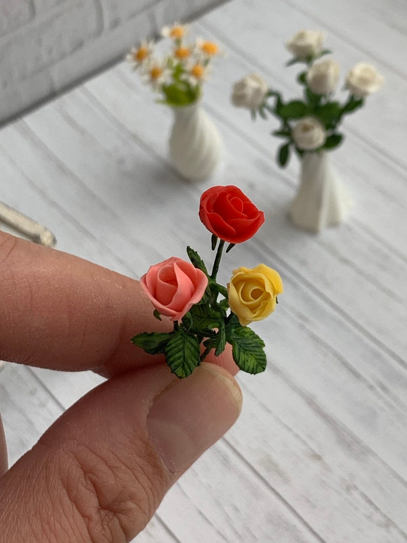 Bouquet Of Roses.Miniature for dolls doll house.