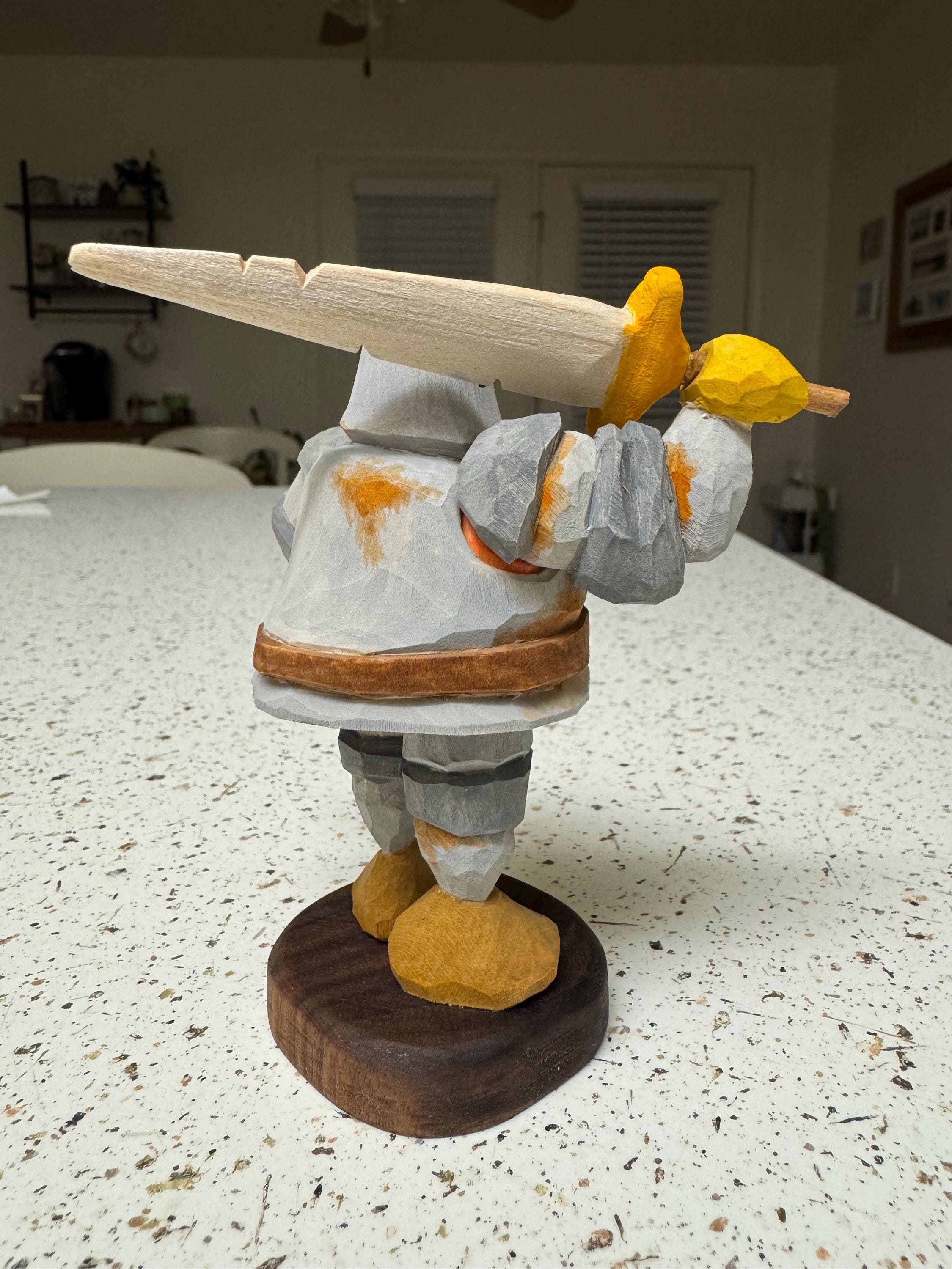 Hand Carved Wooden Rusty Knight Figurine - Etsy