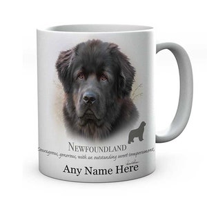 NewFoundland Dog mug gift NewFoundland Dog  Coffee Mug NewFoundland Dog Terrier  Mug Large Brown NewFoundland Dog Ceramic Mug 15 oz
