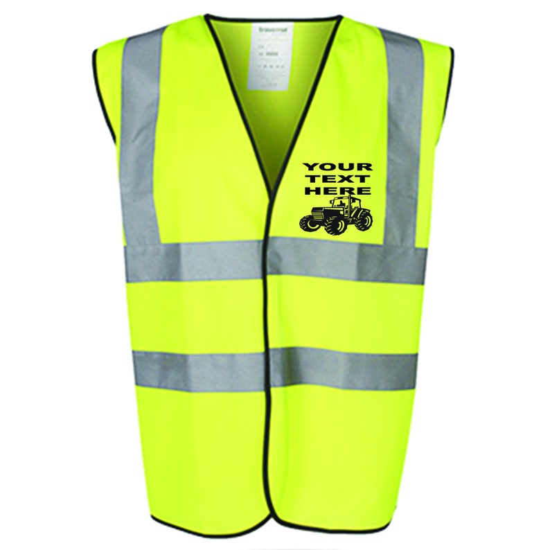 Printed Personalised Kids Tractor Hi Vis Vest/waistcoat Printed Safety