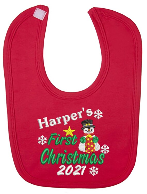 My first christmas store bib personalised