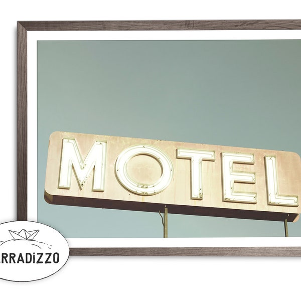 Motel Sign Print, Motel Printable, Wall Art Download, Wall Decor Motel, Instant Download, Vintage Sign, Neon Motel Sign, Printable Poster
