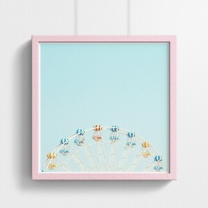 Ferris Wheel Photography Print: Minimalist Nursery Art (Digital Download)