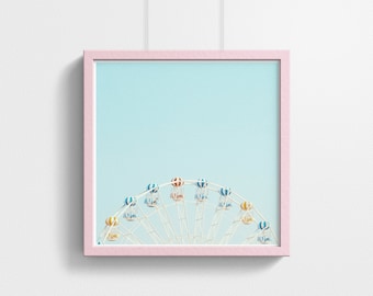 Ferris Wheel Photography Print: Minimalist Nursery Art (Digital Download)