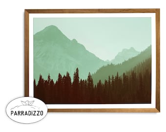 Green Mountain Forest Photography Print: Landscape Wall Art (Digital Download)