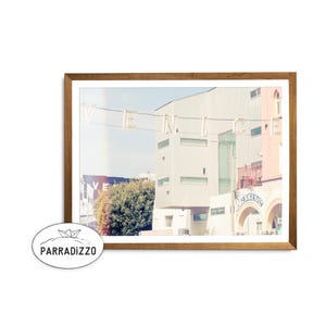 Venice Beach Street Digital Print, Pastel Venice USA Wall Art Instant Download, Venice Neon Light Sign Photography Wall Decor